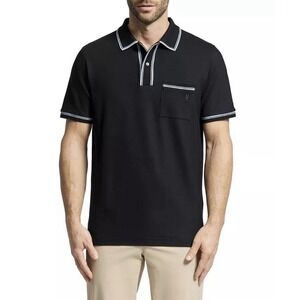 Psycho Bunny Bradford Polo Shirt Men's 8 Black Pima Cotton Piqué Pocket
